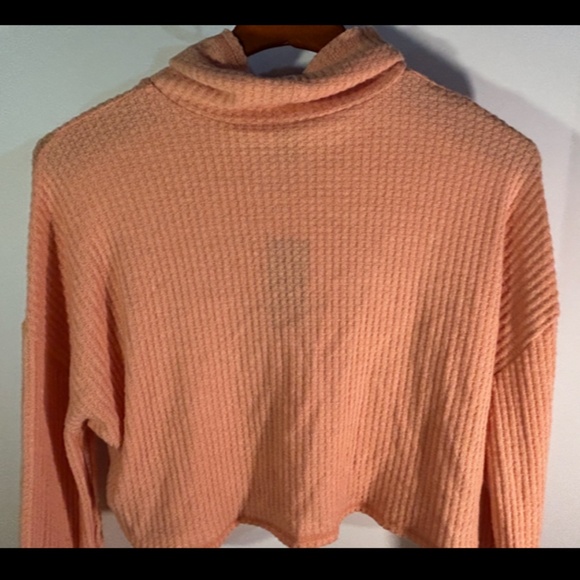 Wild Fable Long Sleeve Waffle Knit Crop Pullover Top/Sweater Peach Size S - NWT - Picture 7 of 15